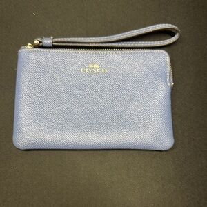 Coach Light Blue Leather Wristlet